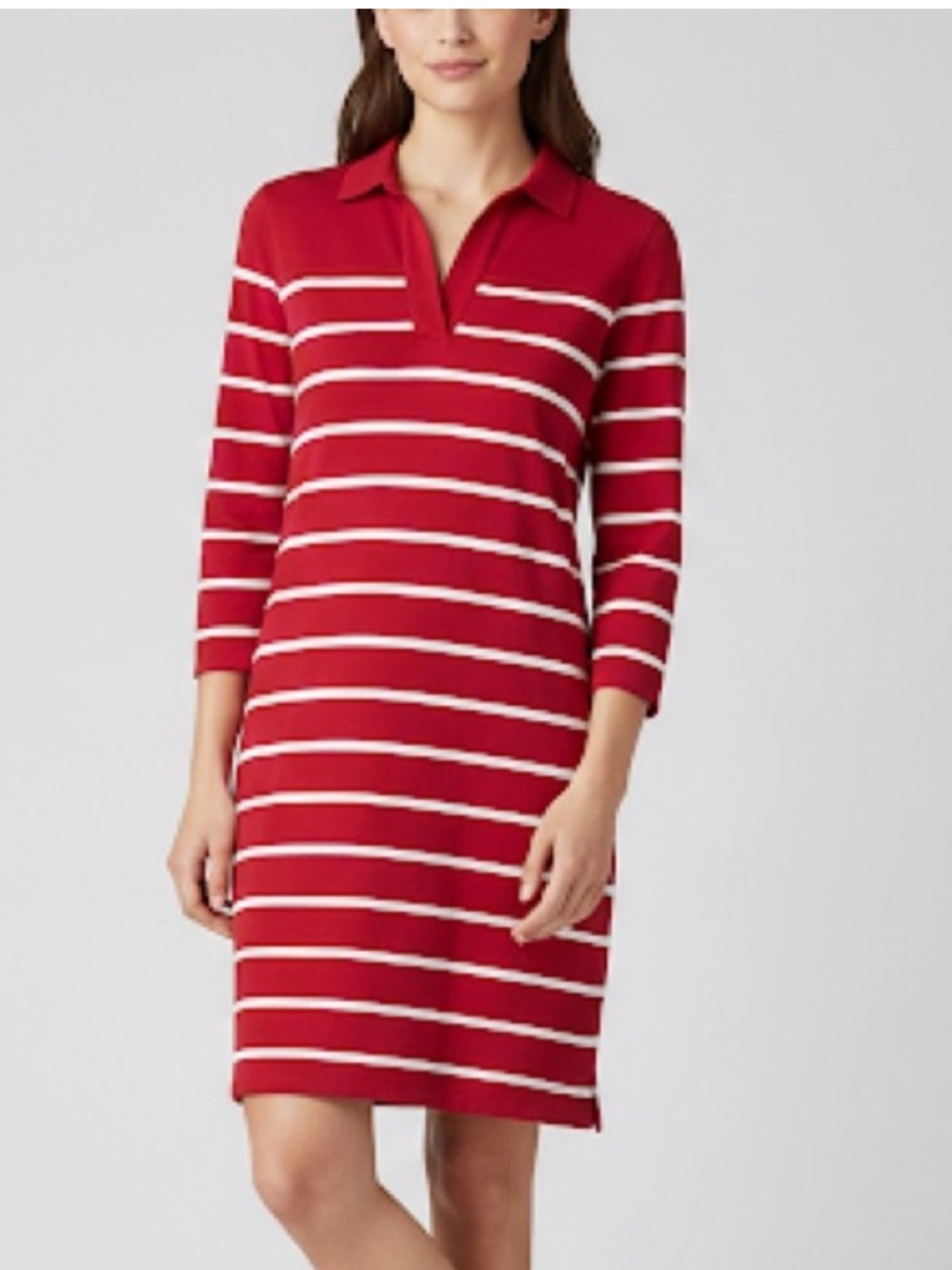 VINEYARD VINES Red & White Stripe Margo Shirt Jersey EasyDress XS Nautical Soft